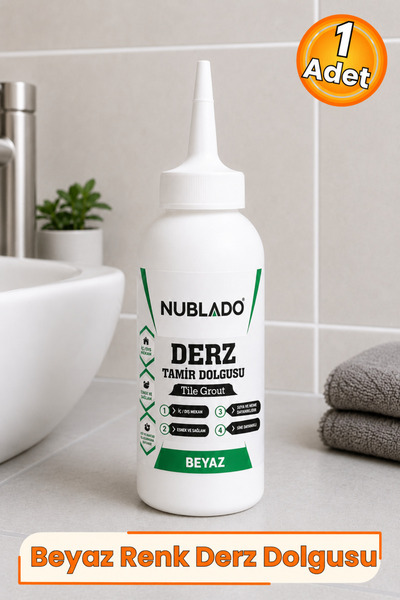 NUBLADO 1 Adet Hazır Derz Dolgu Macunu 220 Gr Beyaz, Fayans Seramik Mermer ve...