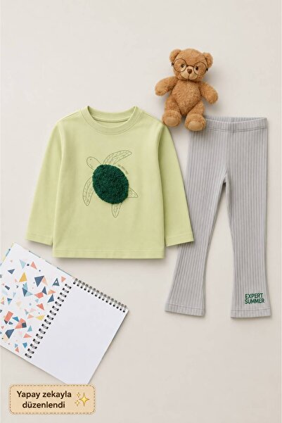 My Kids Wear Girl's Long Sleeve Top + Leggings – School & Daycare Casual Set ...