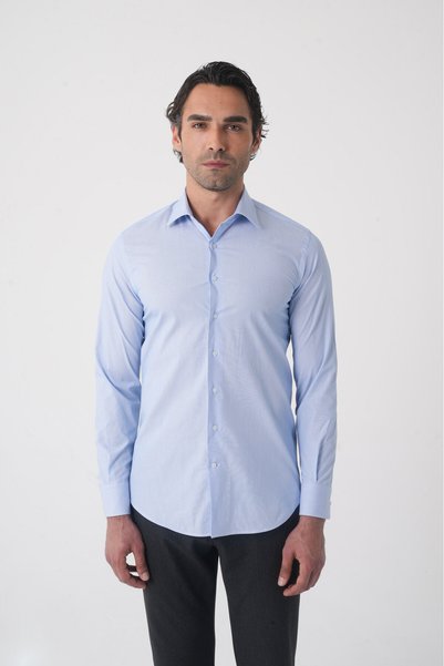 Bisse Modern Fit Cotton Blue Men's Shirt