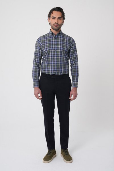 Bisse Men's 4-Pocket Classic Navy Blue Trousers