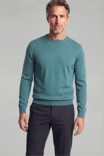Bisse Mint Green Regular Fit Wool Crew Neck Knitwear