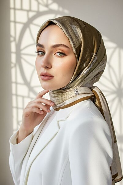 Vissona KREP FIRÇA DESENLİ HARDAL RENKLİ 75X195 KIRIŞMAZ ŞAL