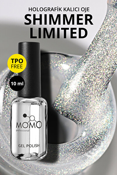 MOMO professional Shimmer Limited Holografik Kalıcı Oje SL01, Rakı Beyazı Alt...