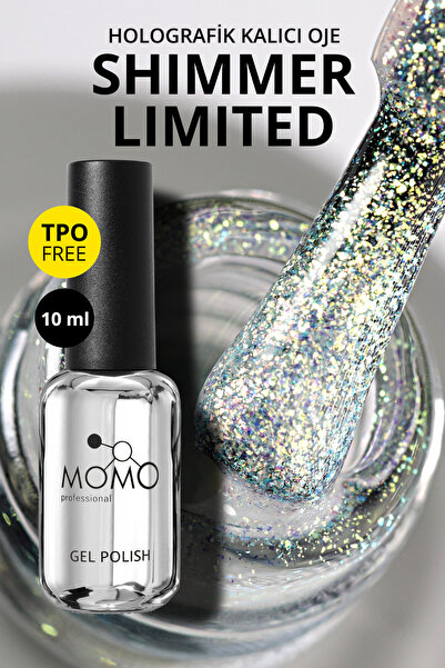 MOMO professional Shimmer Limited Holografik Kalıcı Oje SL02, Rakı Beyazı Alt...