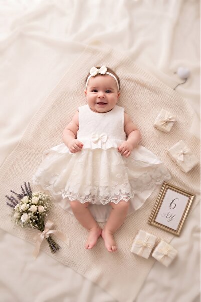 Harry&Millie Baby Girl Mevlüt Dress Special Occasion Outfit Satin Lace Baby G...