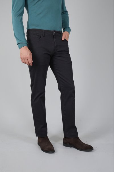 Bisse Anthracite Cotton Pocketed Gabardine Cotton Sports Trousers