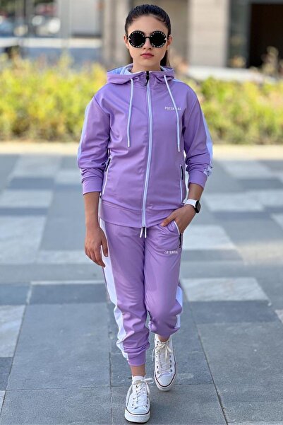 Zaziko Kids Kız Çocuk Scuba Potential Kalın Şeritli Kapüşonlu Dalgıç Kumaş Eş...