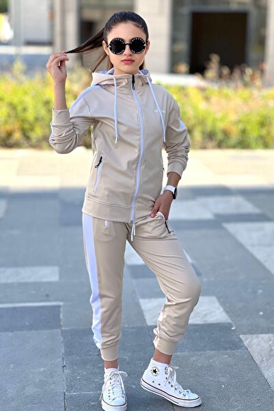 Pina Kids Girl's Scuba Potential Thick Striped Hooded Diving Fabric Tracksuit...