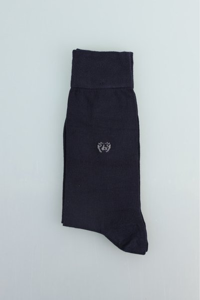 Bisse Navy Blue Bamboo Seamless Long Socks