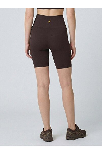 Jerf Holly Honeycomb Patterned High Waist Biker Leggings Bitter Coffee