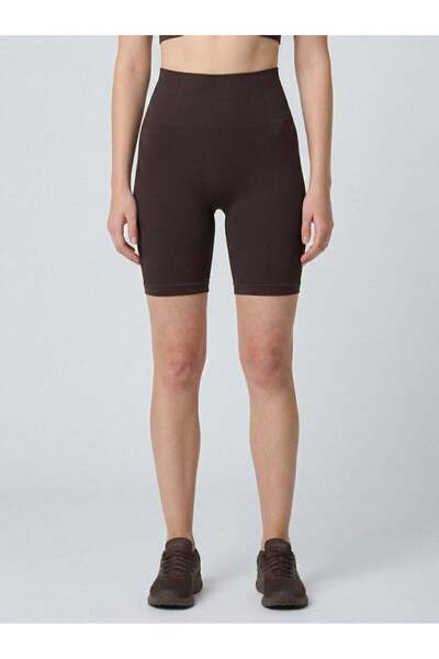 Jerf Holly Honeycomb Patterned High Waist Biker Leggings Bitter Coffee
