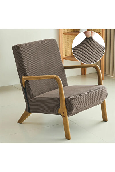 Choice A2 Coffee 1PC Jacquard Armchair Cover Elastic Wooden Chair Cover Solid...