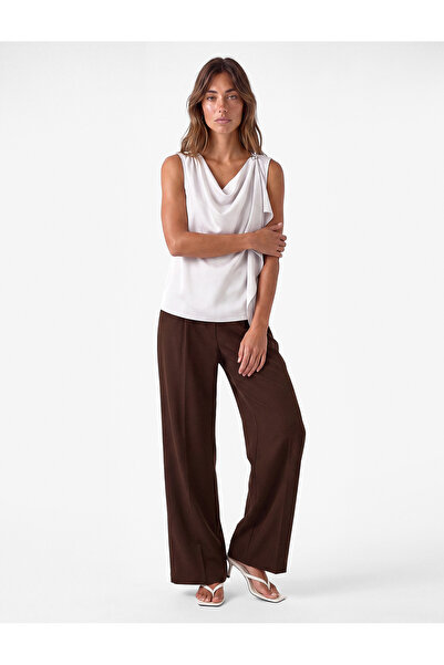 Koton Wrap U Neck Satin Sleeveless Blouse