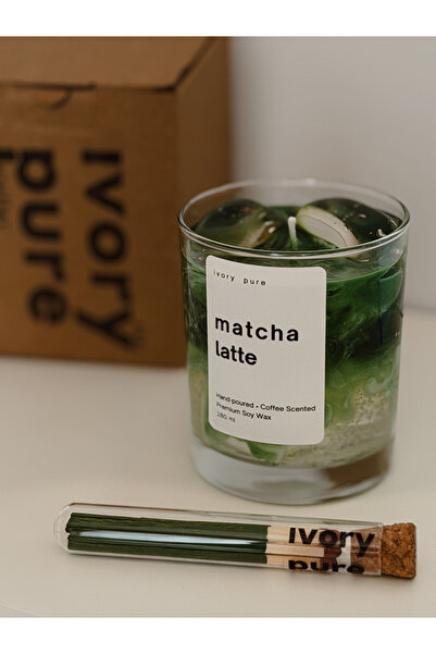ivorypure.co Kahve Kokulu Matcha Latte Mum - Kibrit Set