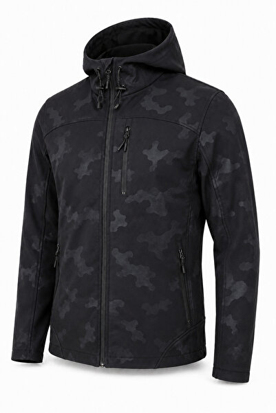 GHASSY CO Erkek İçi Polarlı Su ve Rüzgar Geçirmez Softshell Spor Mont