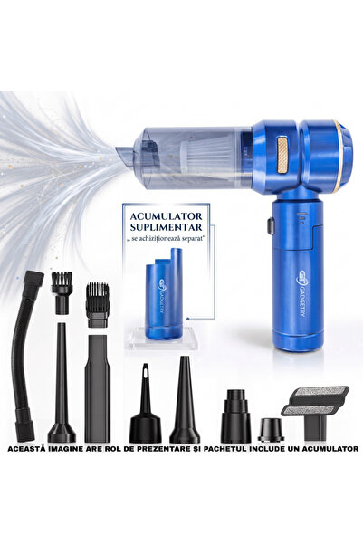 Gadgetry Aspirator Auto Portabil PRO3 cu Acumulator Interschimbabil 7500mAh 4...