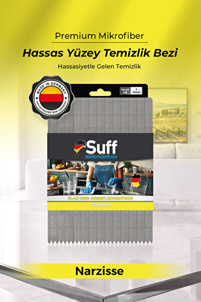 Suff Narzisse Mikrofiber Hassas Yüzey Temizlik Bezi 70x50 cm Gri