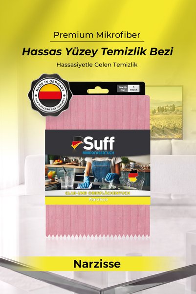 Suff Narzisse Mikrofiber Hassas Yüzey Temizlik Bezi 70x50 cm Pembe