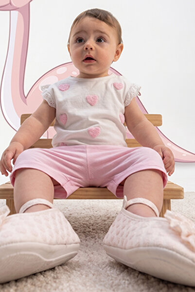 Rocha Baby Heart Detailed Ruffle Detailed Summer Set