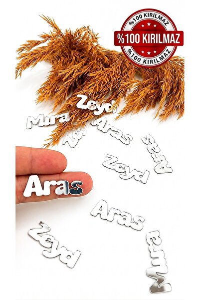 qrstandim 30 ADET 4x2 Kişiye Özel Gold/Gümüş Pleksi İsimlik – Magnet, Anahtar...