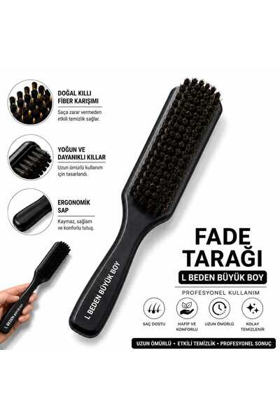 PİRAYE AKSESUAR Fade Serisi Sıfır Kesim At kılı Fırçası • Fade ( L )Beden