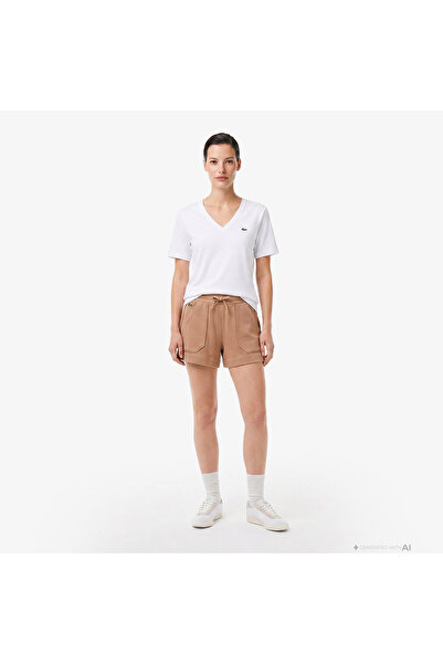 Lacoste Kadın Relaxed Fit Kahverengi Şort