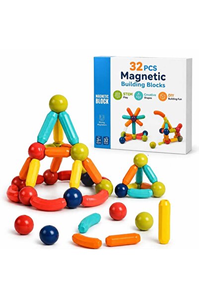 LEOXOL Magnetic Building Blocks 32 Pieces | STEM Construction Stick Toy For K...
