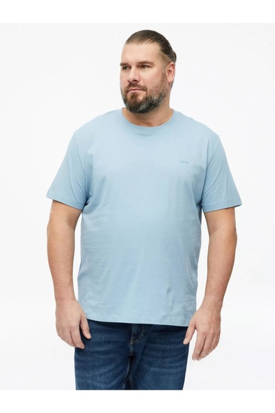 s.Oliver Big Sizes T-shirt with crew neck, men's big sizes, cotton, Regular fit