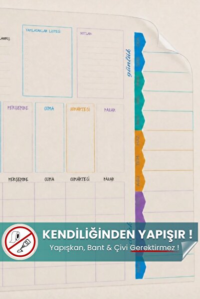 Pi Papers Haftalık Günlük Aylık Planlayıcı, Motivasyon Hedef Planlayıcı, Süre...