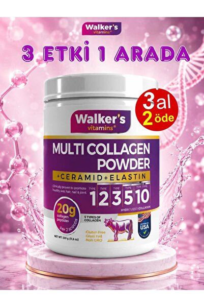 Walker's Vitamins %100 Saf ve Doğal Ceramide, Elastin, Cranberry, içeren Çift...