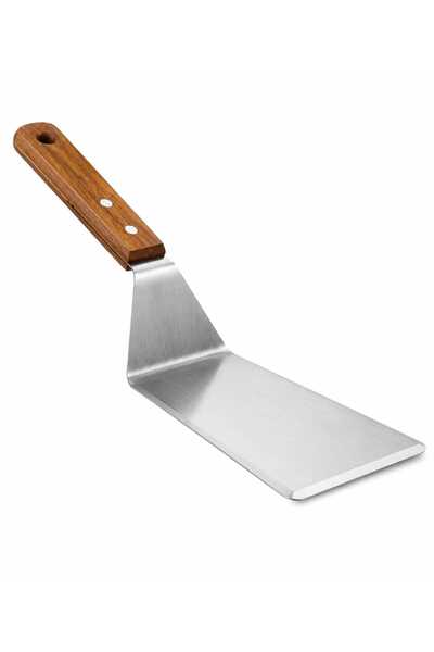 LEOXOL Stainless Steel Spatula Small | Heavy Duty Flat Turner With Wooden Han...