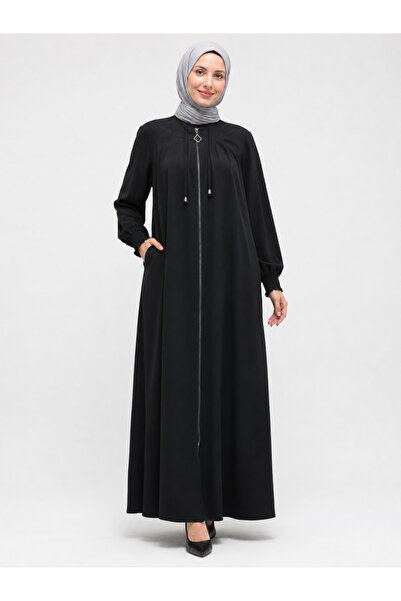 NECO GİYİM Black Ferace with Drawstring Collar