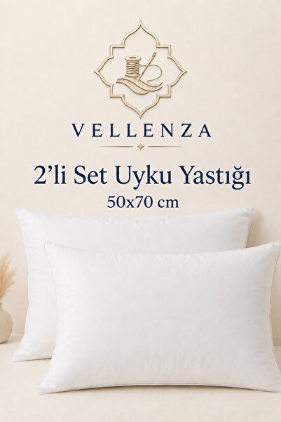 Vellenza 2'li 50x70 Premium Uyku Yastığı %100 Saf Silikon Elyaf Dolgulu Mikro...