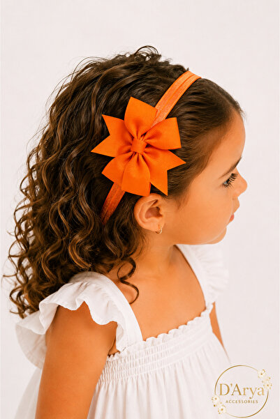 Darya D’Arya Vivid Orange Big Bow Baby and Girls' Hairband – Kawaii Korean St...
