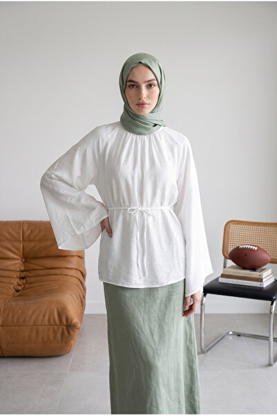 bellura Hakim Yaka Astarlı İspanyol Kol Oversize Liyosel Tunik