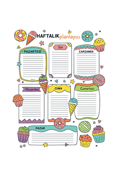 Pi Papers Renkli Haftalık Planlayıcı, Yazılıp Silinebilir Akıllı Kağıt, Sihirli Kağıt, Duvar Planlayıcı