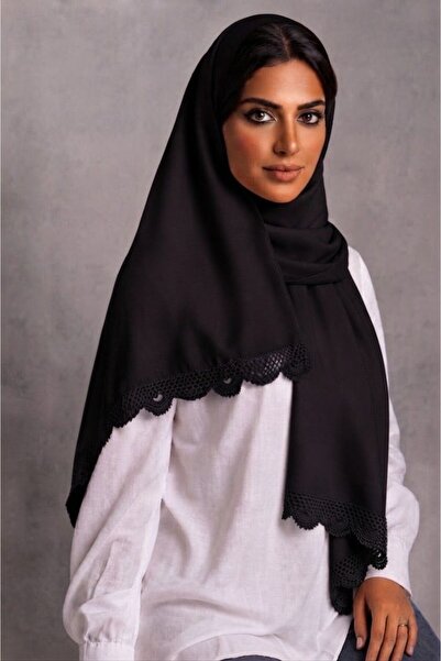Veil Designer طرحة بشغل اويه اسود مع كوروشيه بقماش ياباني علي الطرفين المقاس ...