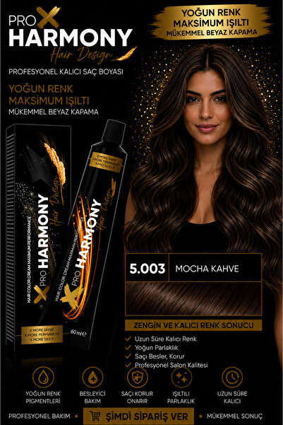 X Pro Harmony Mocha Kahve Saç Boyası 5.003 Açık Kestane Yoğun Doğal Beyaz Kap...