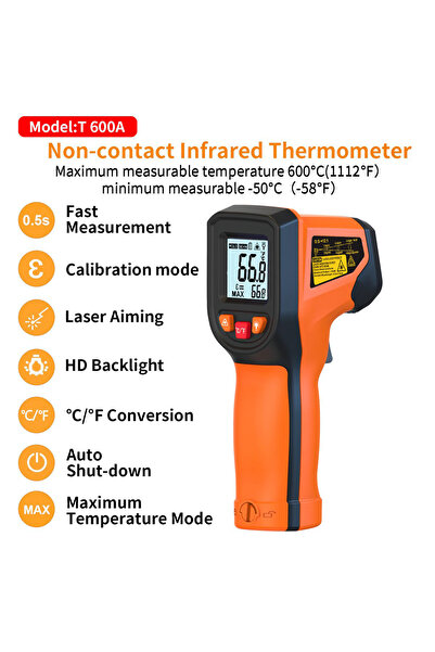 Choice -50~600 upgrade model NJTY T600 Infrared Thermometer Handheld Heat Tem...