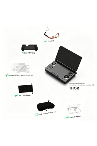 choice2 For AYN THOR-O Full Accessory Kit for AYN THOR Handheld: TPU Grip, Te...