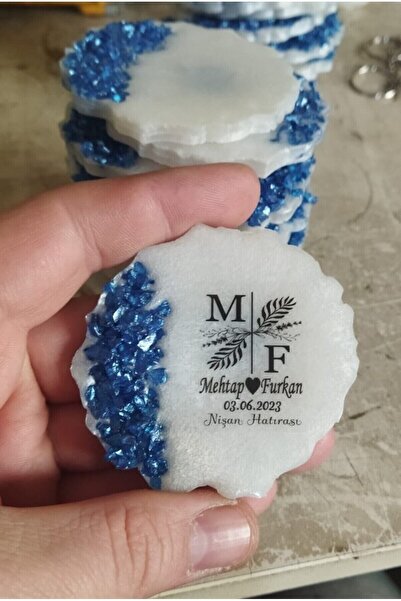 ErenAksesuar Epoksi Magnet 10 Adet Gömme Taşlı Etiketli Mıknatıslı
