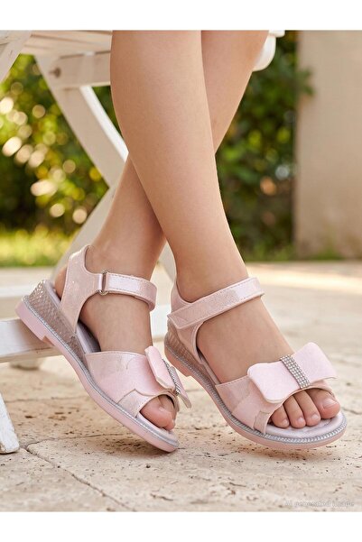 Civil Girls 26- Sandals with Bow Accessories - Powder