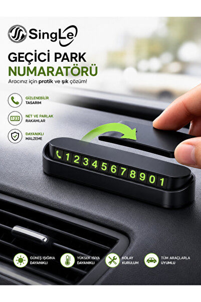 Single Fosforlu Otomobil Park Numaratörü Aç Kapa Numaratör Telefon Numarası Araba Parktel Numaralık