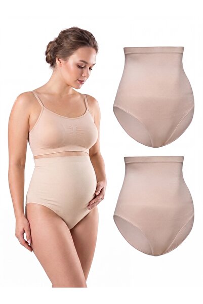 SONNORS 2-Pack Women's Maternity Panties, Skin Color, Seamless, Breathable, F...