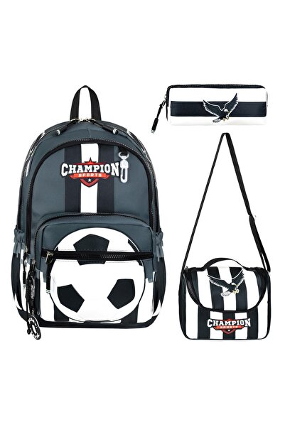 Bodmar Çanta Since 2023 Black and White Soccer Ball Patterned Triple Men's Pr...