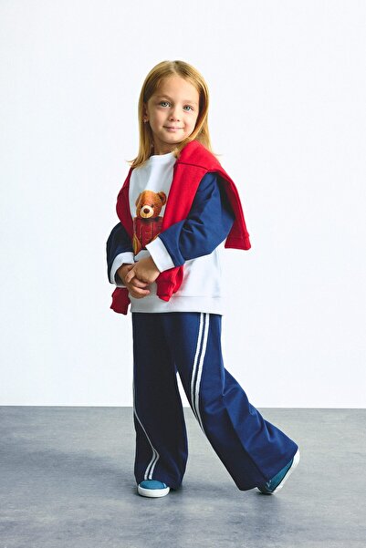 DeFacto 100% Cotton Regular Fit Teddy Bear Long Sleeve Top Elasticized Leg Bo...