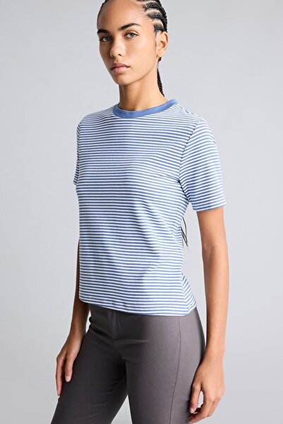 DeFacto Standard Fit Crew Neck Striped Short Sleeve T-Shirt I3202Ax26Au