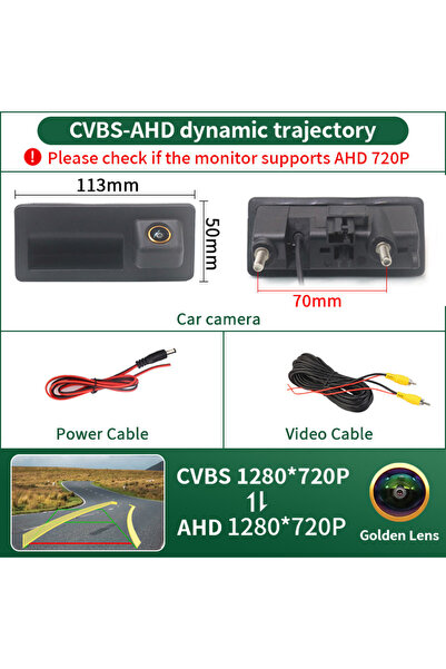 Choice3 مسار ديناميكي 12 فولت 170 °   كاميرا خلفية للسيارة بدقة AHD 1080P لفو...