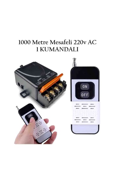 Lavat 1000 Metre Mesafeli AC 220V 30A 1 Kumandalı Röle Kutusu 433 MHz Radyo F...