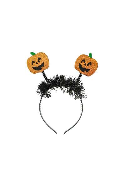Parti Adresi Cadılar Bayramı Simli Balkabağı Taç Halloween Parti Aksesuarı Turuncu